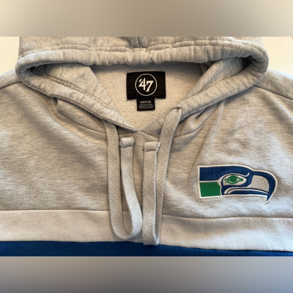 ‘47 Heather Gray Seattle Seahawks Warren Pullover Hoodie - Picture 5 of 6